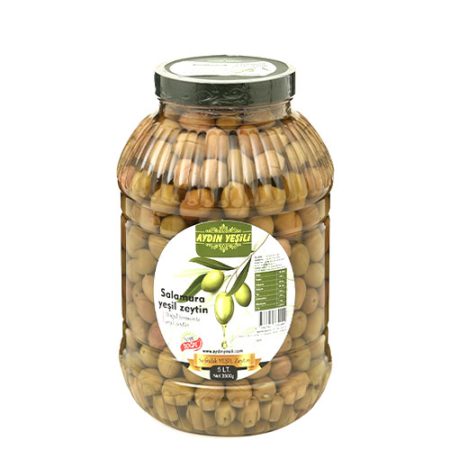 Yeşil Salamura Çizik Zeytin 5 LT. Pet Kavanoz (Net 3500 gr.)